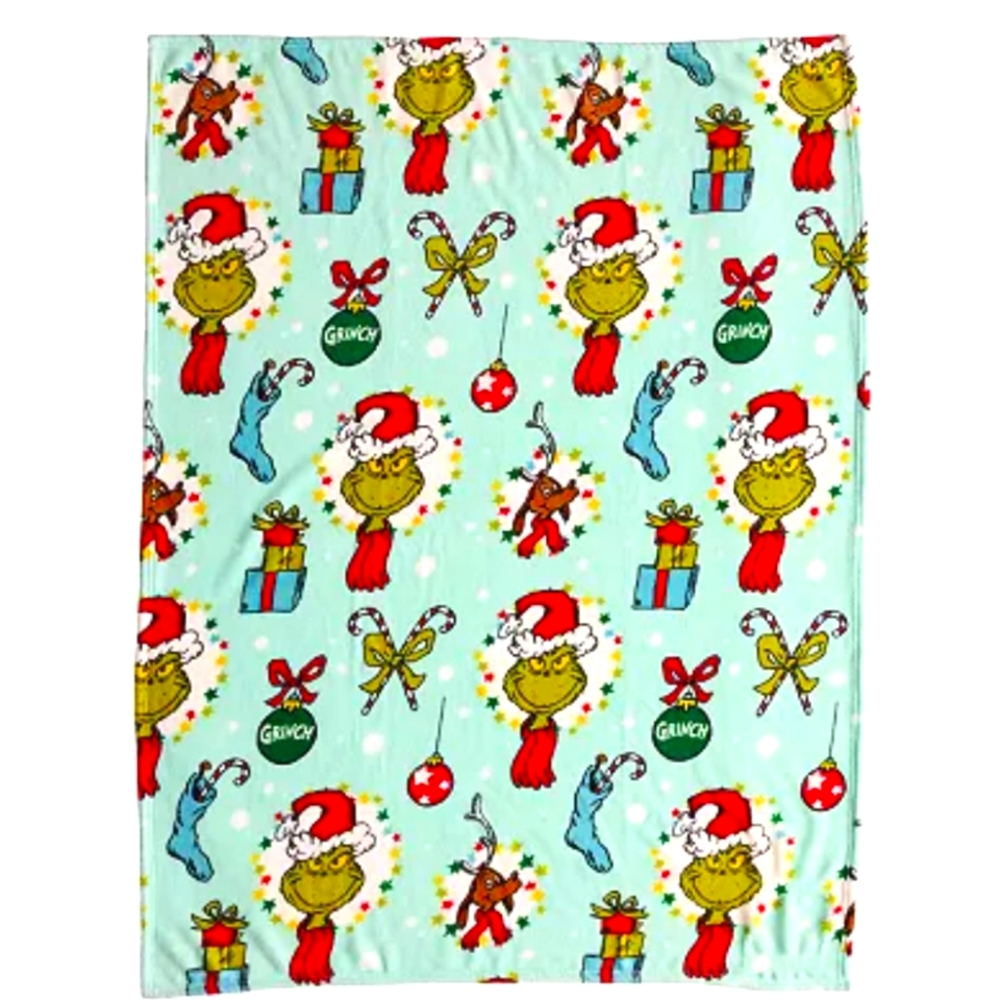 How the Grinch Stole Christmas Plush Holiday Throw NWT